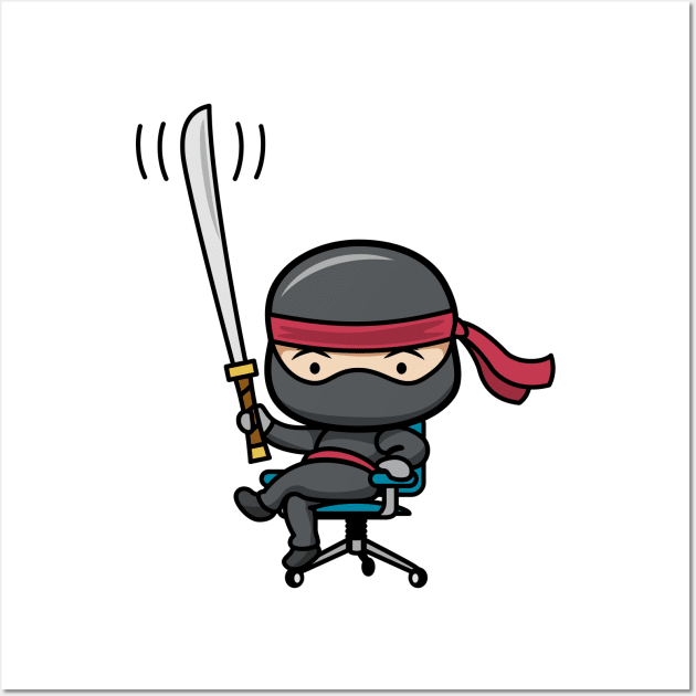 Sitting Ninja Wall Art by LostCactus